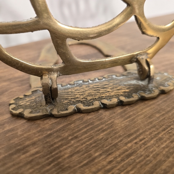 🤩Host Pick❤️Vintage Brass Swan Cut-Out Book Ends Made In Korea - Picture 2 of 13